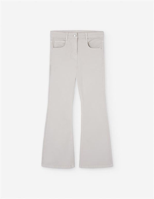 Pantalón mezclilla ancho campana beige