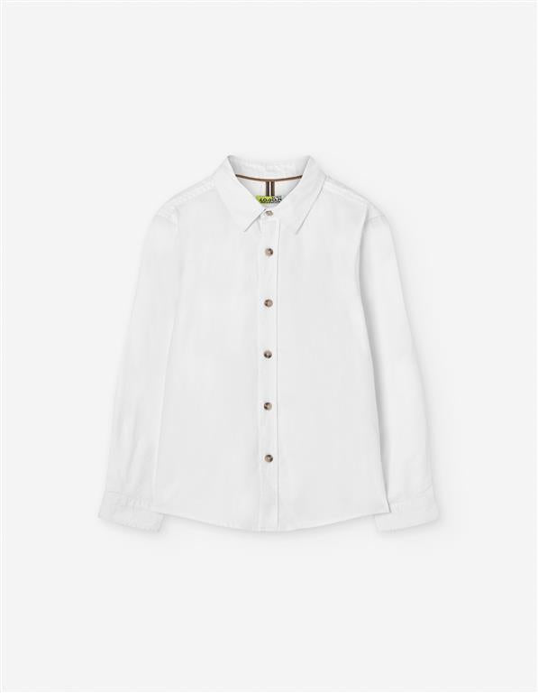 Camisa herringbone manga larga color blanco