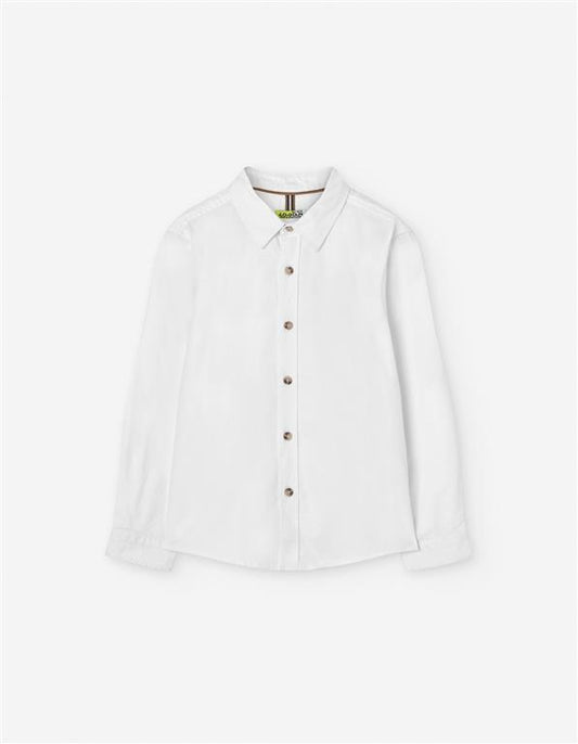 Camisa manga larga tejido zig zag color blanco para bebe