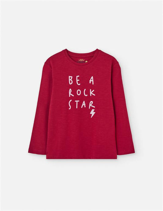 Camiseta manga larga rojo, be a rockstar !