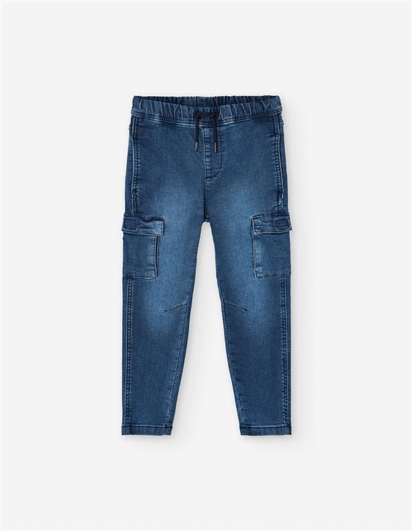 Pantalón denim fleece azul