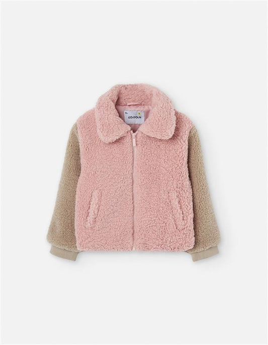 Chaqueta cuello pelo rosa