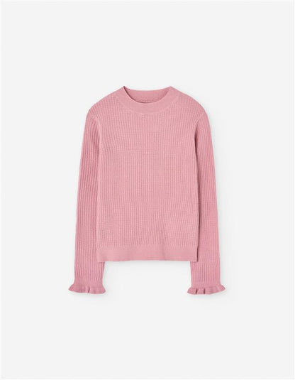 Overall light pink con jersey tejiido para bebe