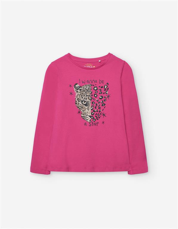 Conjunto falda tul negro con camiseta rosa