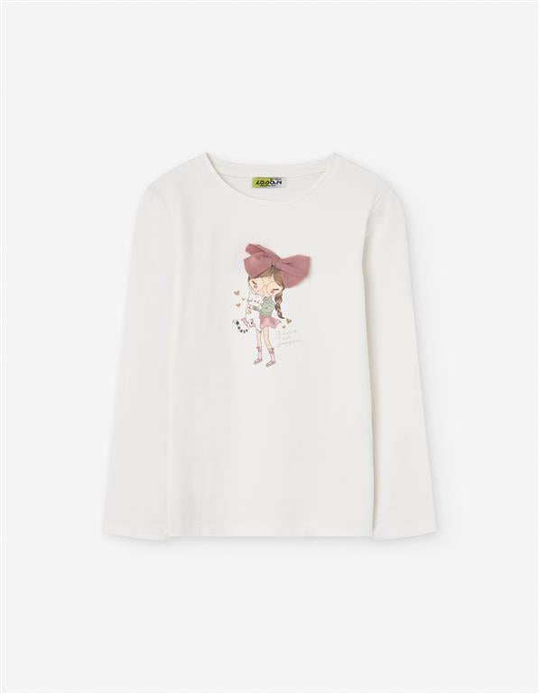 Conjunto falda plumeti rosa con jersey color crudo