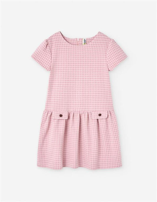 Vestido combinado color rosa