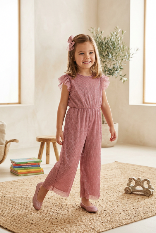 Mono rosa metalico, para niña