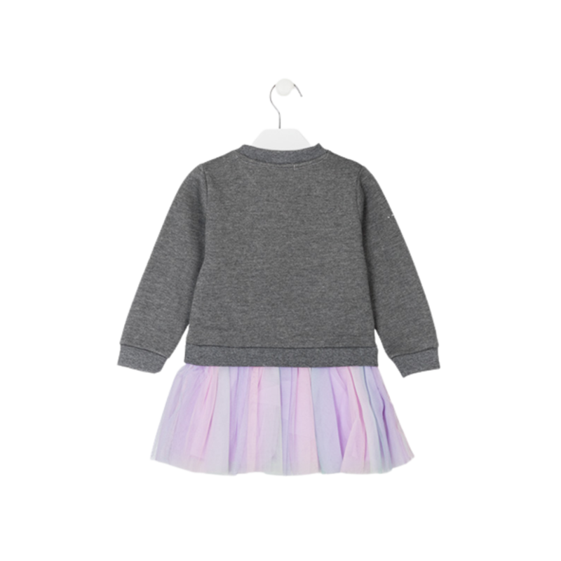 vestido manga larga con tul