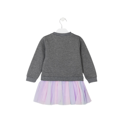 vestido manga larga con tul