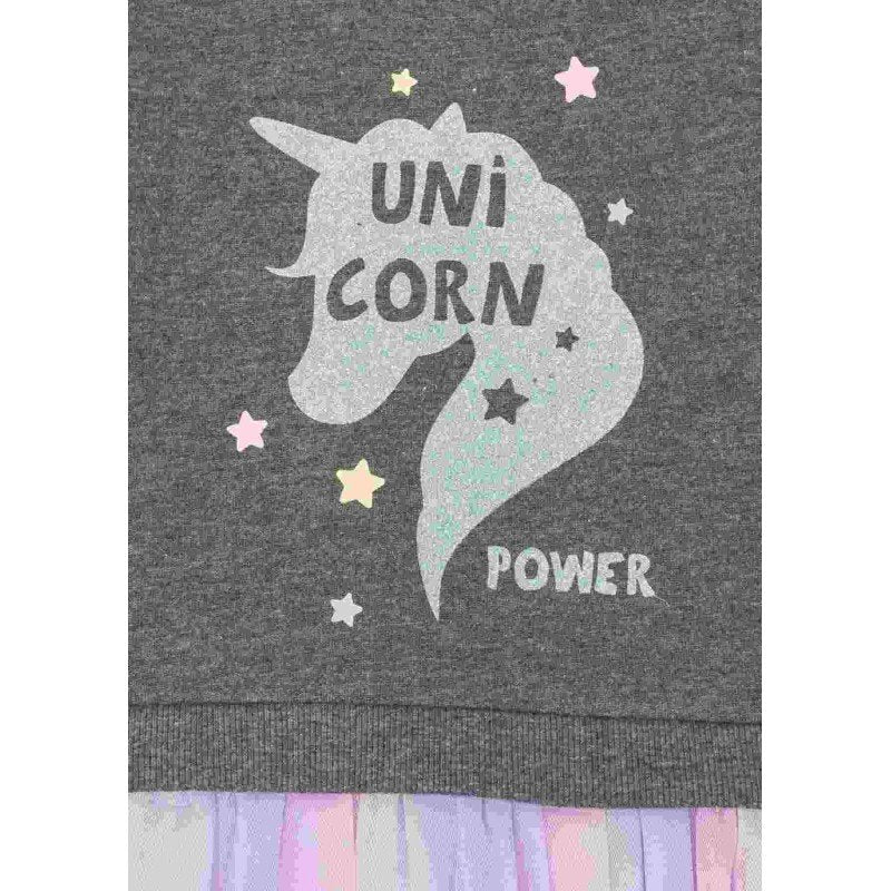 vestido manga larga con tul