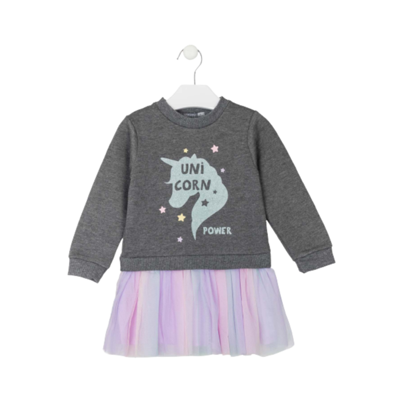 vestido manga larga con tul