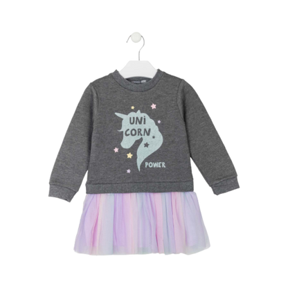 vestido manga larga con tul