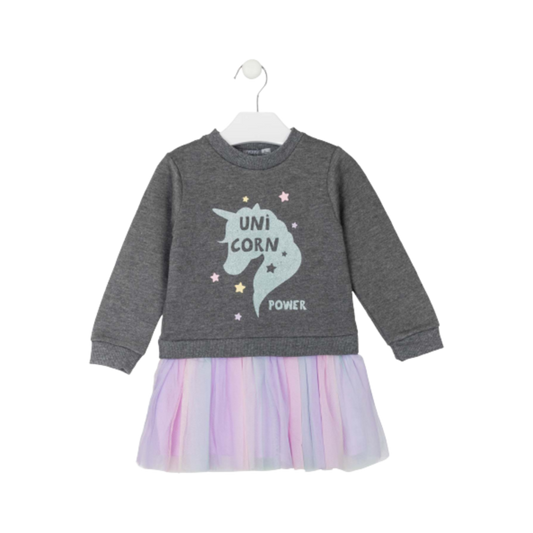 vestido manga larga con tul