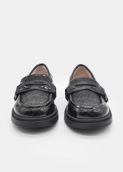 Mocasin Negro Brillos
