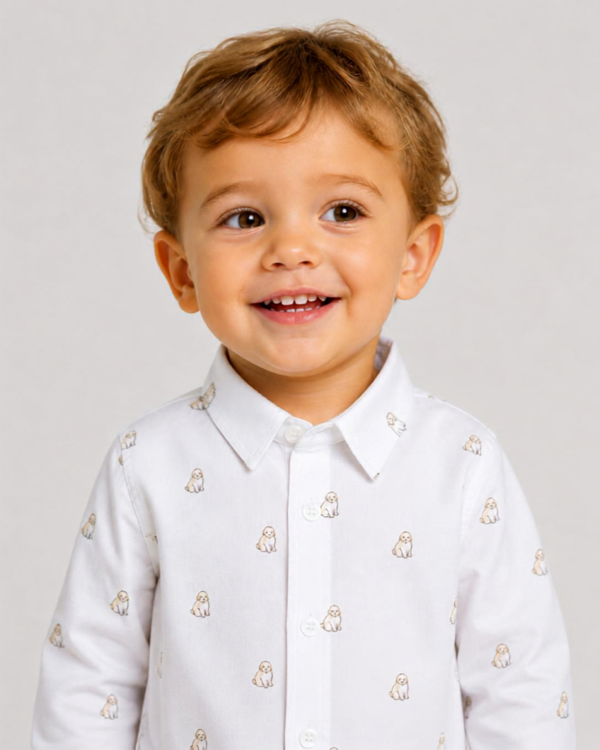 Camisa jacquard estampada, bebe