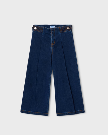 Pantalón denim vaquero wide leg azul oscuro