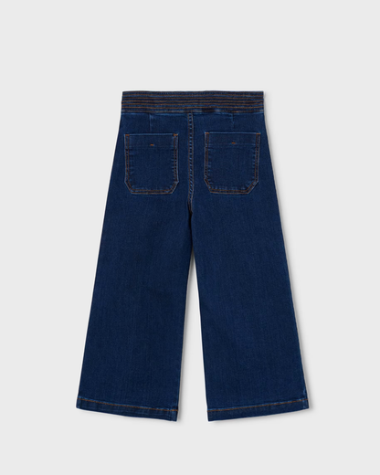 Pantalón denim vaquero wide leg azul oscuro
