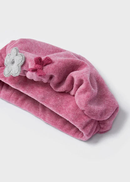 mameluco y gorro aterciopelado color berry