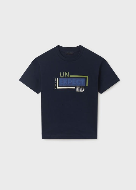 camiseta azul marino print "un expect ed"