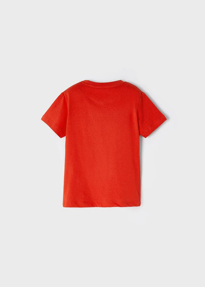 camiseta color rojo print mayoral