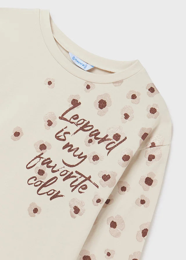 set blusa garbanzo "leopard" short topo mayoral