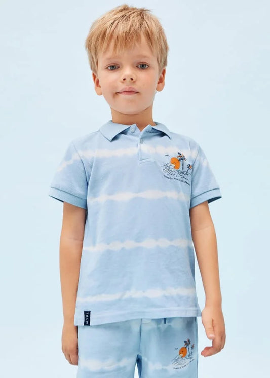 polo manga corta azul tie dye