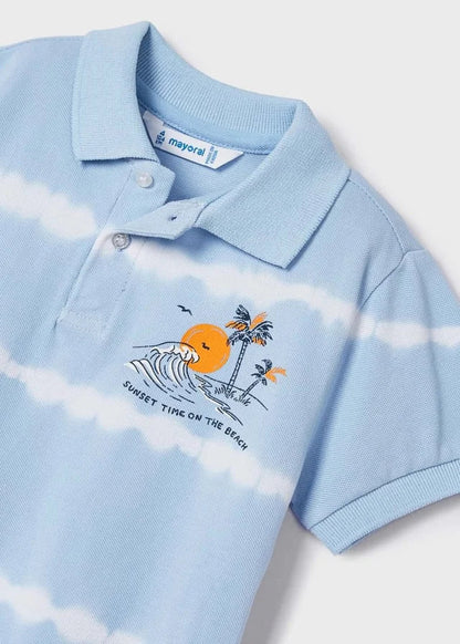 polo manga corta azul tie dye