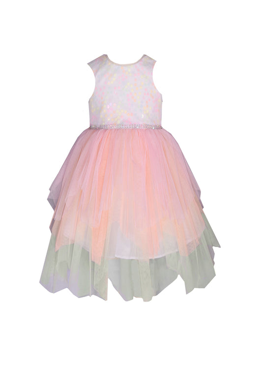 Vestido olanes de colores arcoiris tul