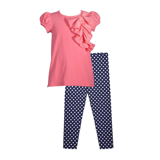 conjunto de blusa con leggins textura de círculos