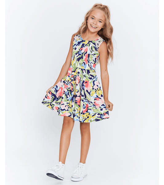 vestido flores marino
