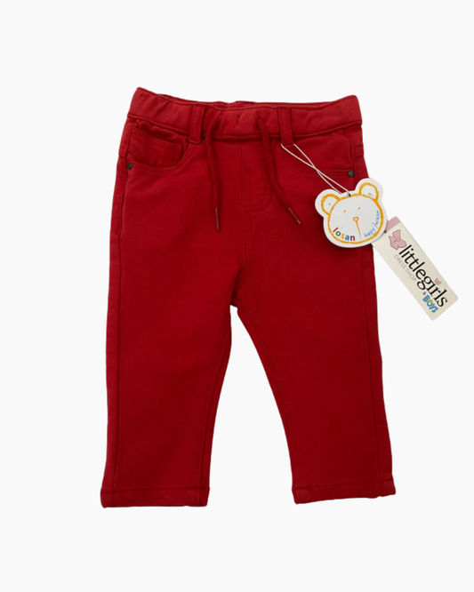 Pantalón Rojo jareta cintura  bebe