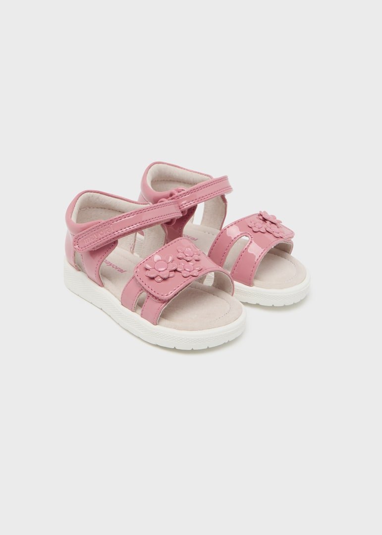 huarache rosa chicle con velcro para cierre