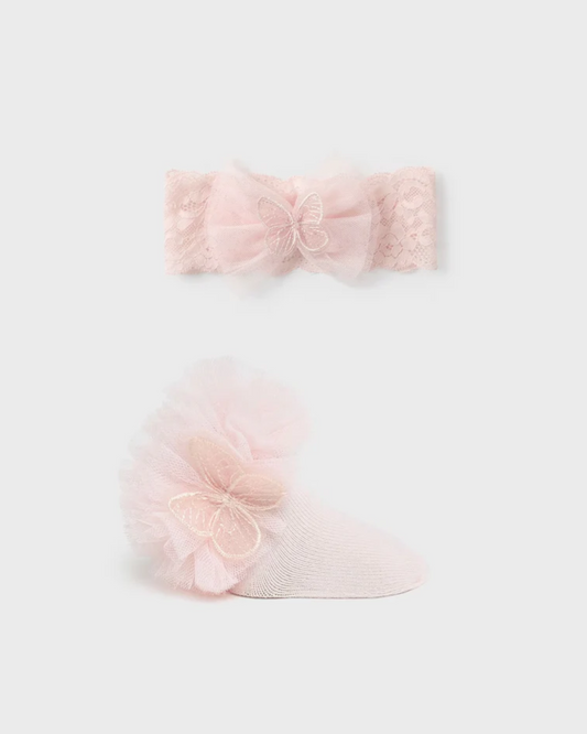 set calcetines y diadema con aplique