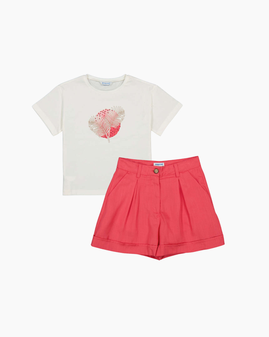 Set blusa y short coral mayoral