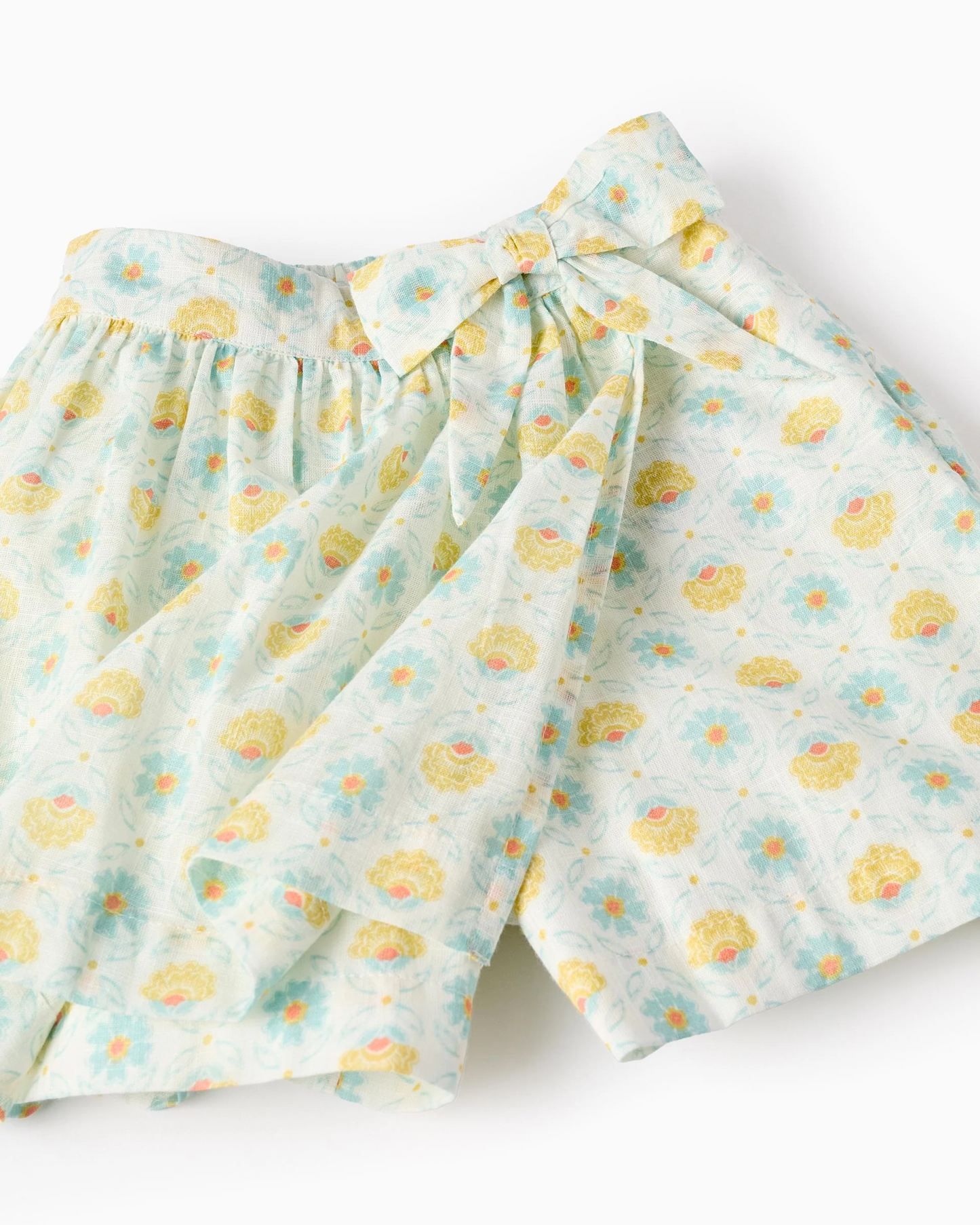 Falda-short de Algodón con Estampado floral para Niña, Multicolor