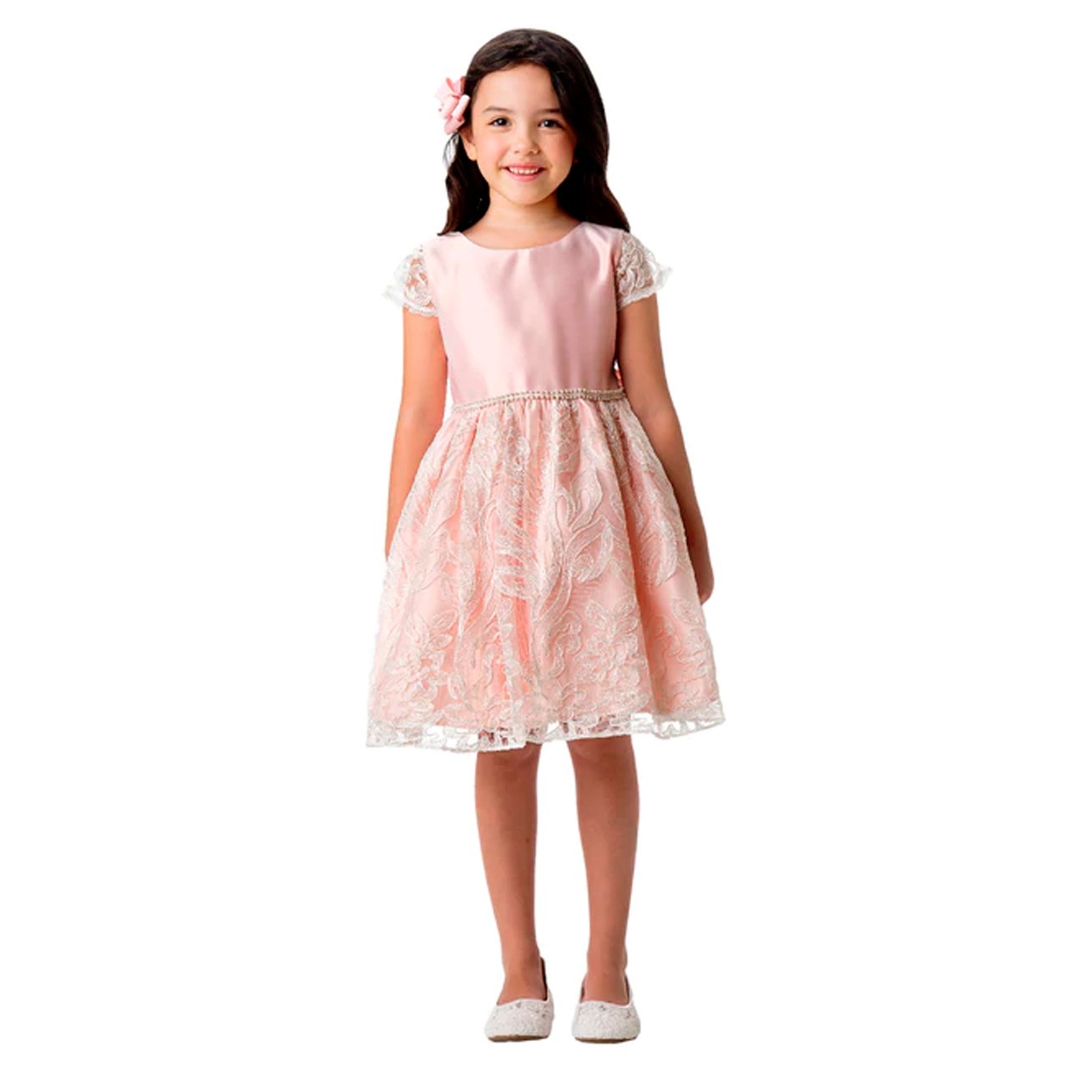 vestido petal pink satin talla 6