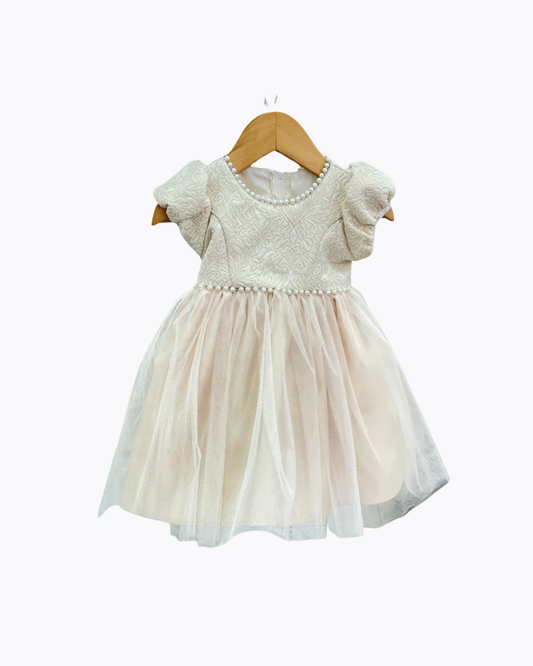 Vestido Champagne Talle Bordado