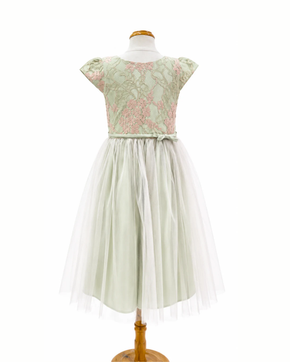 Vestido Color Menta Falda Tul