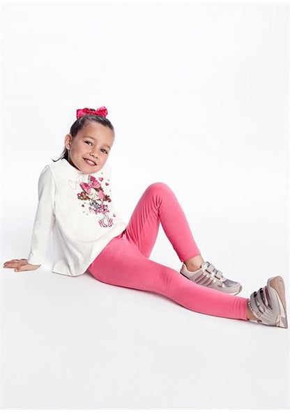 conjunto blusa con moño y dos leggins