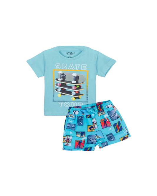 traje de baño azul skate