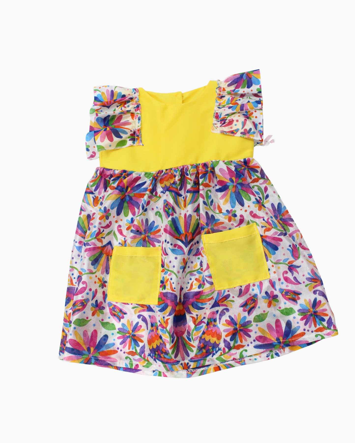 vestido patrio popelina peto popelina amarillo