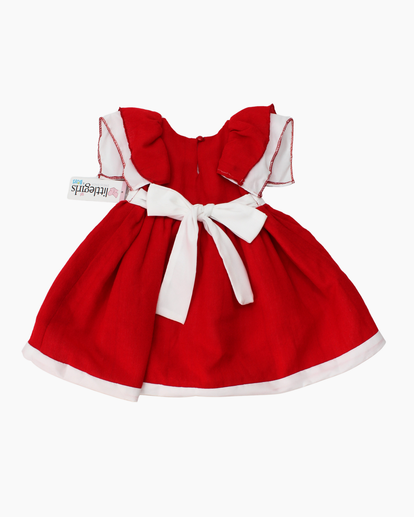 vestido patrio cambaya rojo y blanco
