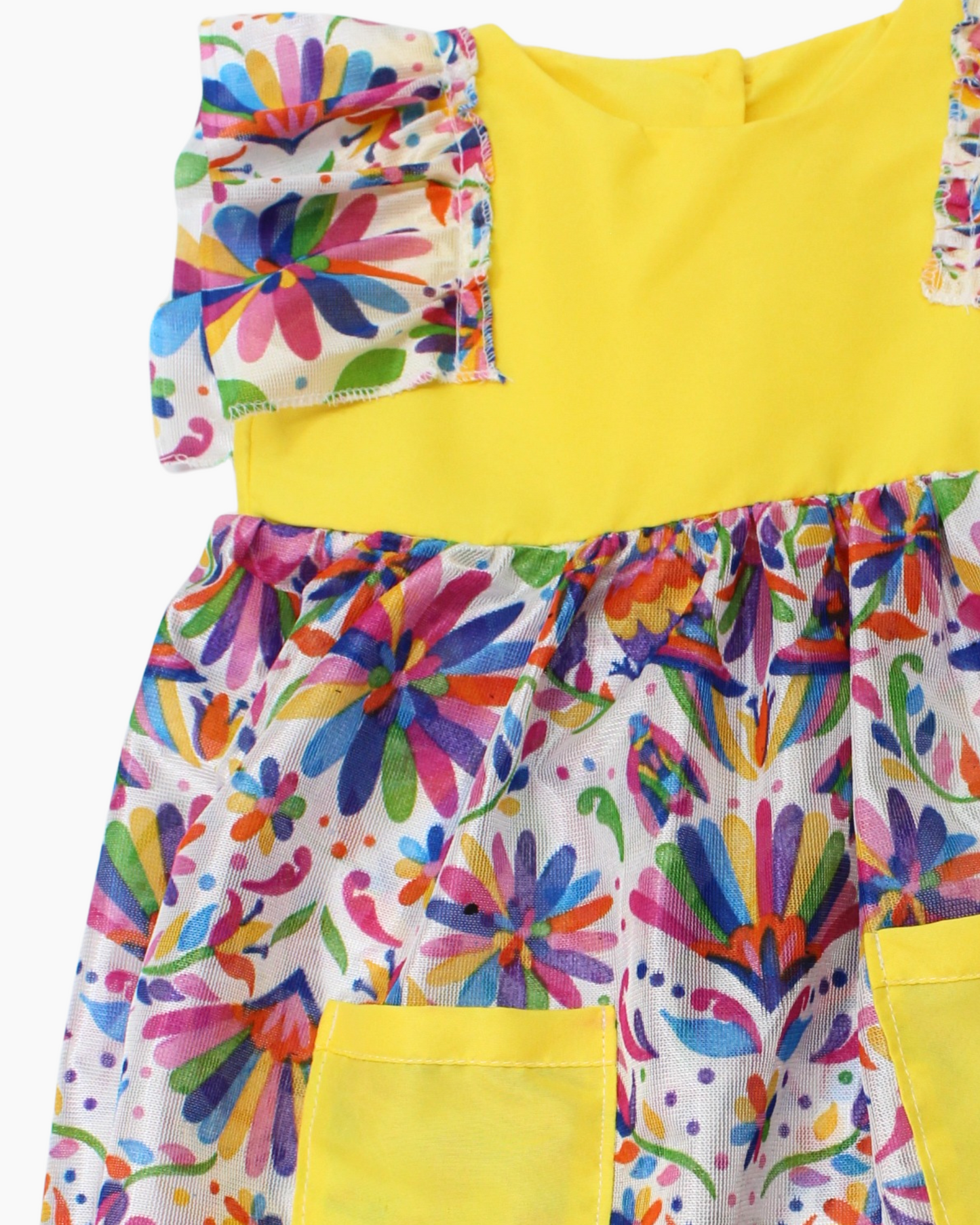vestido patrio popelina peto popelina amarillo