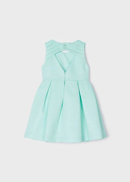 vestido con aplique floral agua