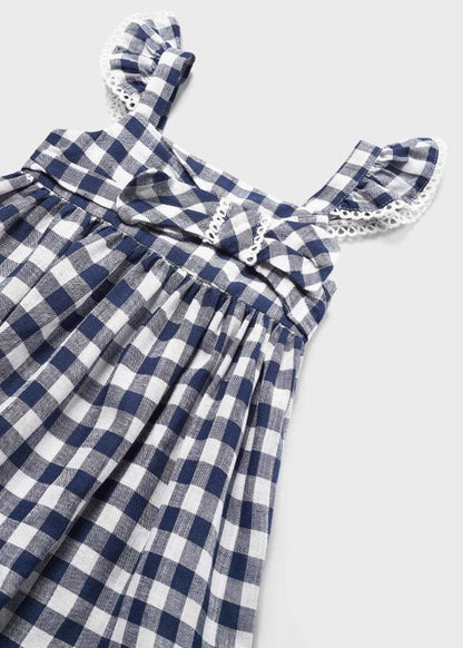 vestido a cuadros azul marino