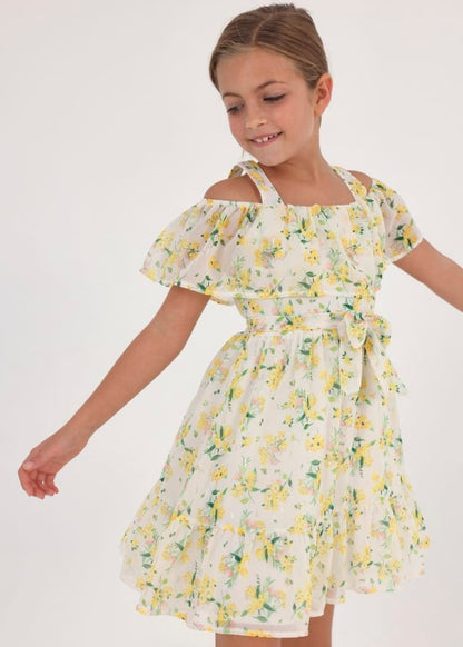 vestido con estampado floral de gasa