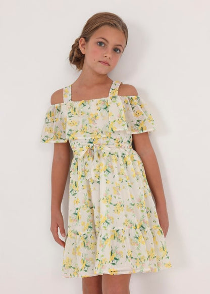 vestido con estampado floral de gasa
