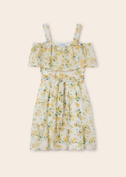 vestido con estampado floral de gasa