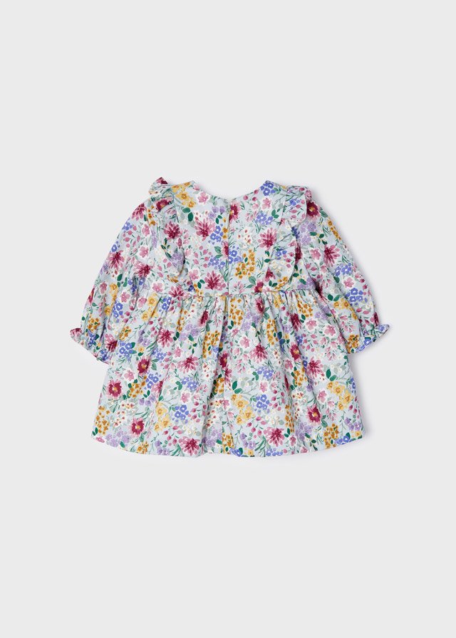 vestido manga larga con flores estampadas
