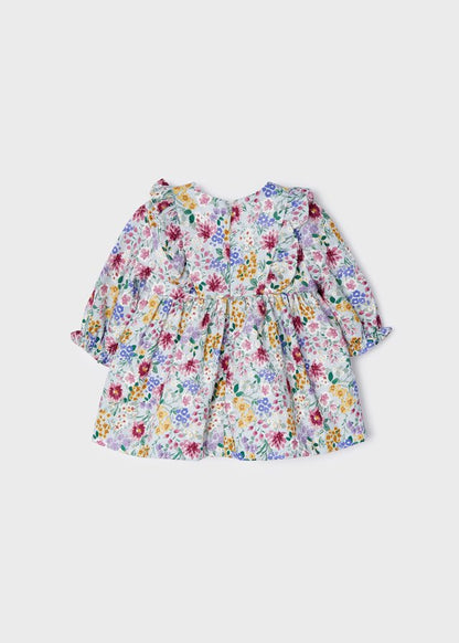 vestido manga larga con flores estampadas